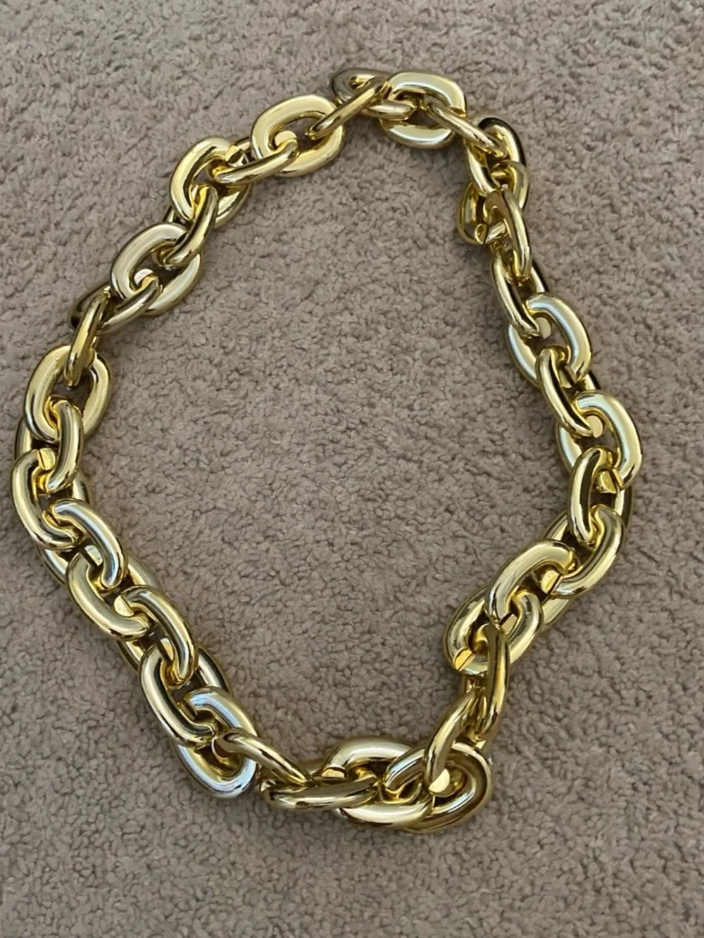 Gold Chain Link Necklace - Women's Statement Jewelry